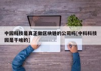 中园科技是真正做区块链的公司吗[中科科技园是干啥的]